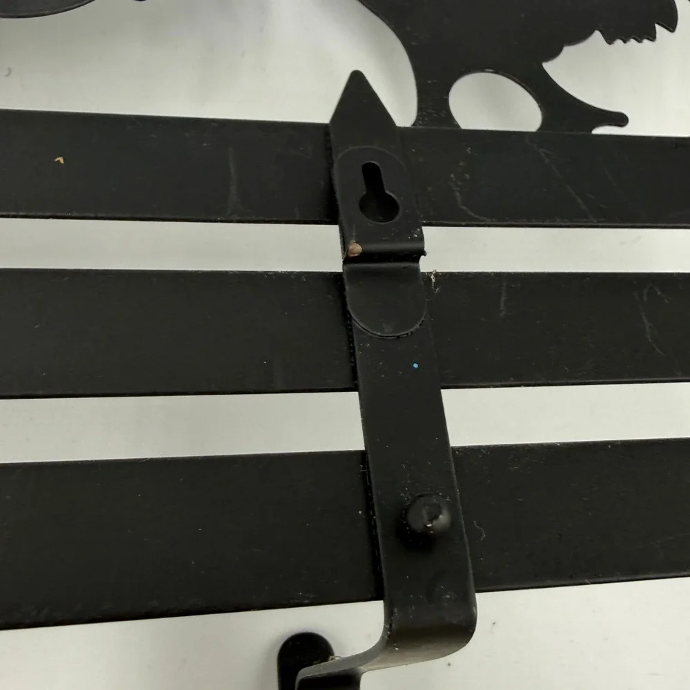 Unbranded Rooster Wall Hook Rack Home Black Metal Farmhouse Decor 4 Hooks
